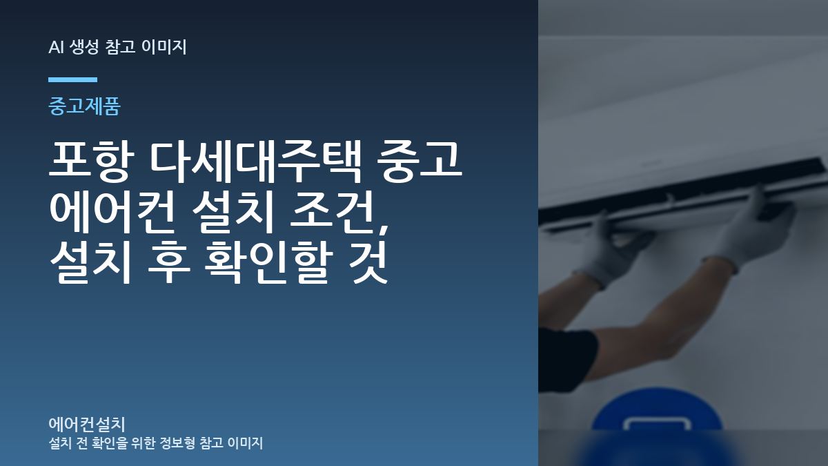 포항 다세대주택 중고 에어컨 설치 조건, 설치 후 확인할 것