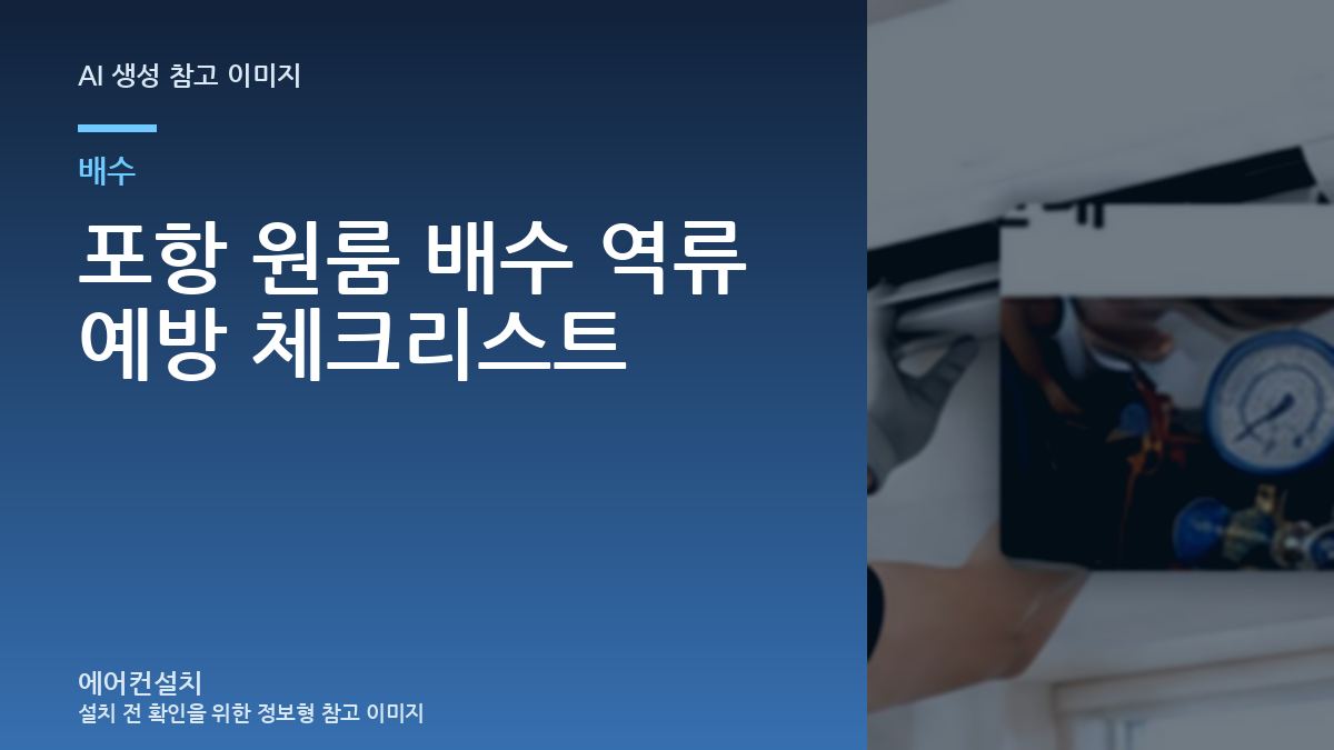 포항 원룸 배수 역류 예방 체크리스트
