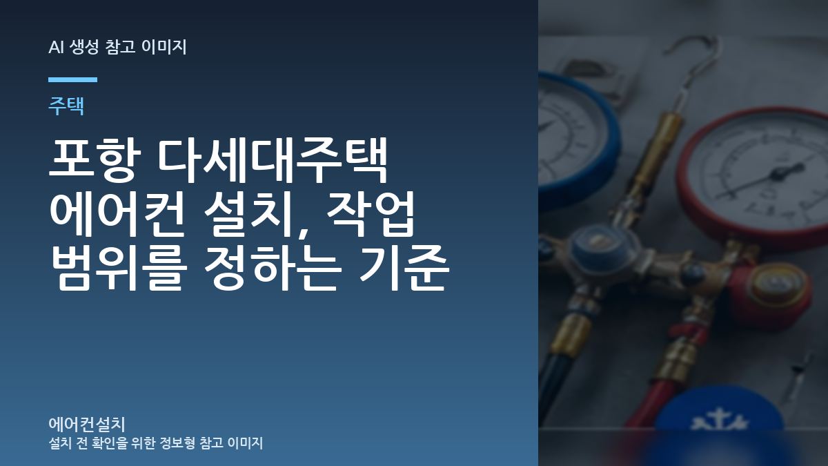 포항 다세대주택 에어컨 설치, 작업 범위를 정하는 기준