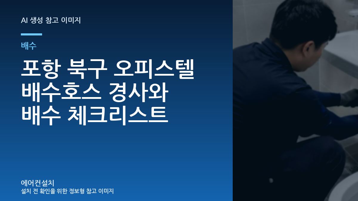 포항 북구 오피스텔 배수호스 경사와 배수 체크리스트