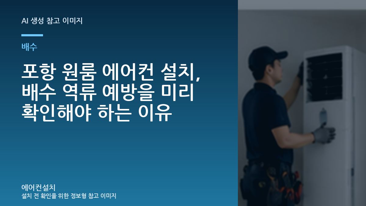 포항 원룸 에어컨 설치, 배수 역류 예방을 미리 확인해야 하는 이유