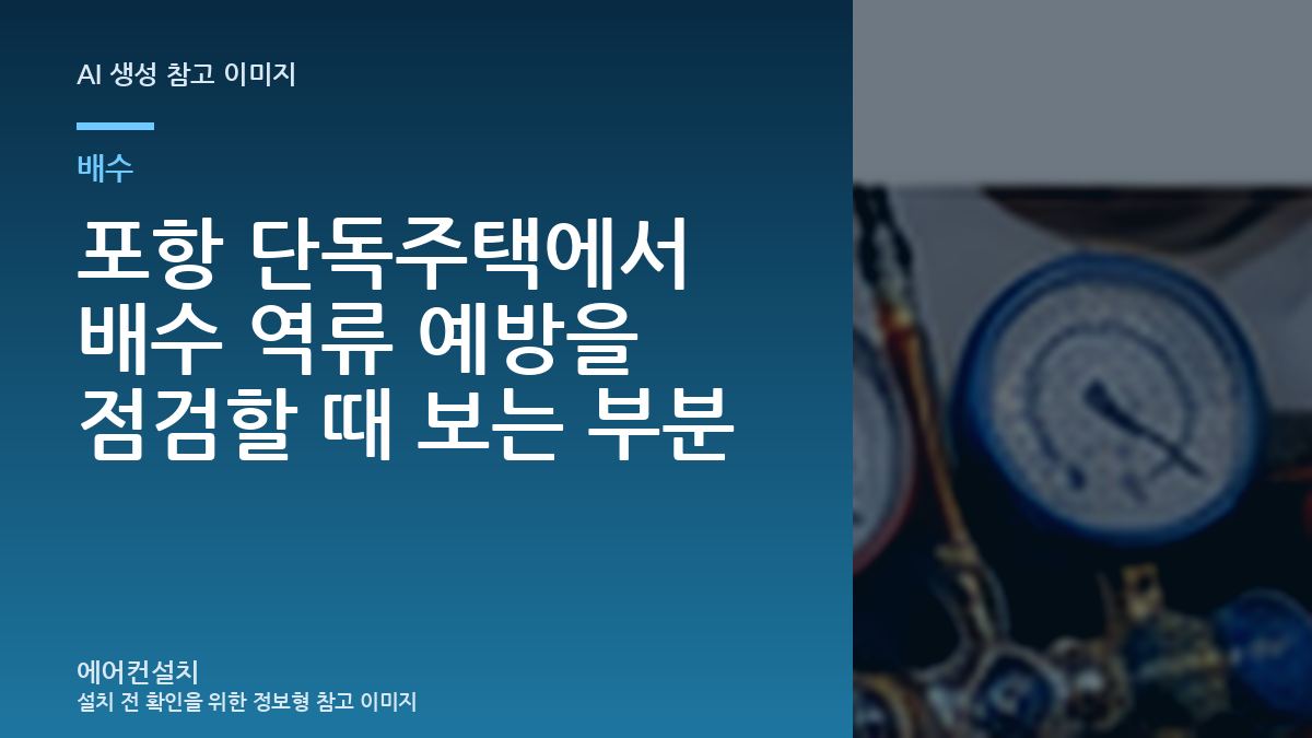 포항 단독주택에서 배수 역류 예방을 점검할 때 보는 부분