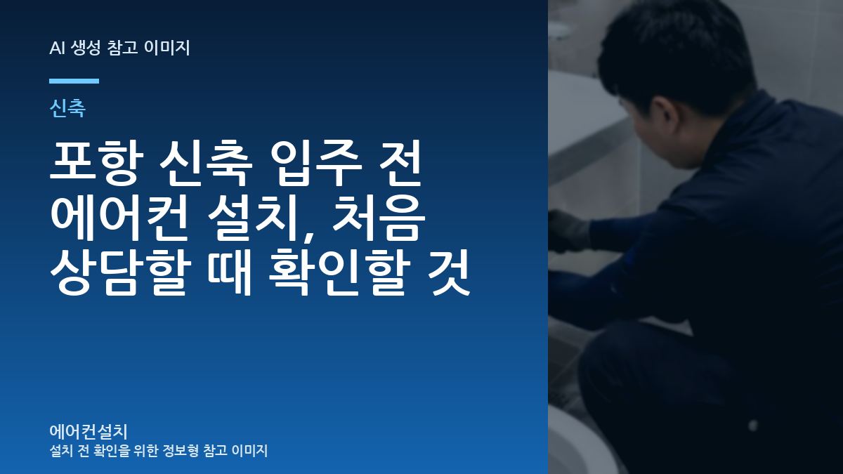 포항 신축 입주 전 에어컨 설치, 처음 상담할 때 확인할 것