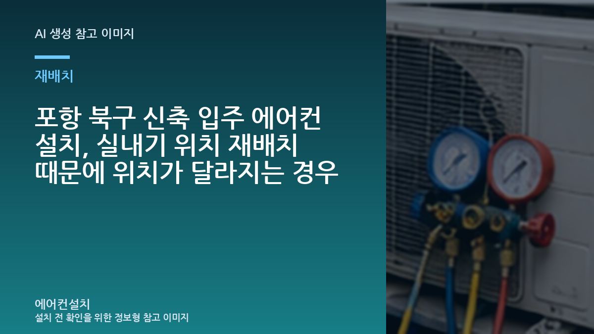 포항 북구 신축 입주 에어컨 설치, 실내기 위치 재배치 때문에 위치가 달라지는 경우
