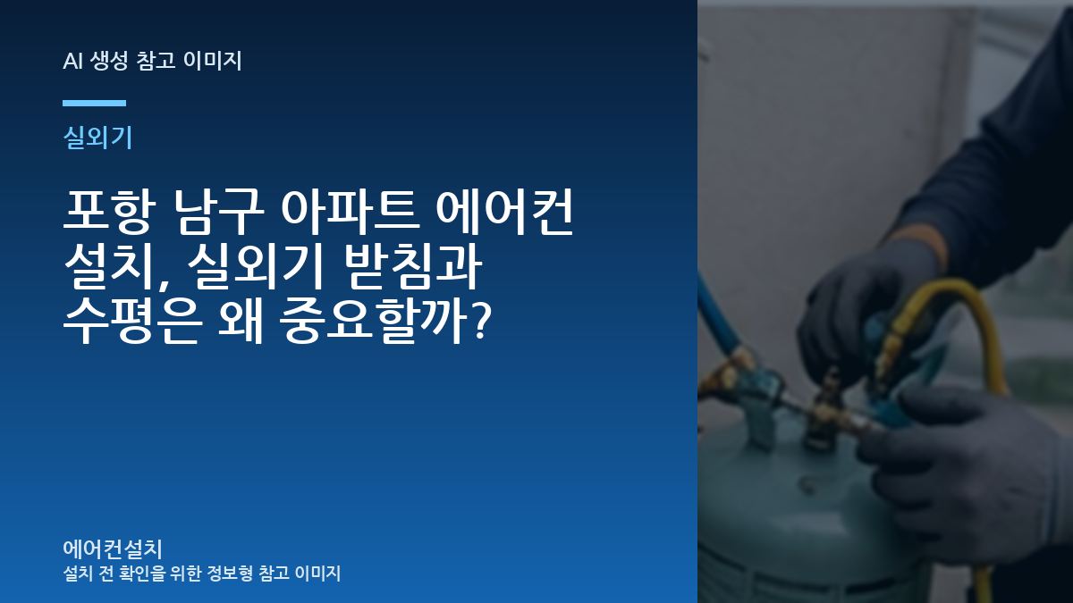 포항 남구 아파트 에어컨 설치, 실외기 받침과 수평은 왜 중요할까?